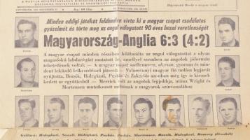 1953 A Népsport IX. évfolyamának 236. száma, 1953. nov. 26., a címlapon a Magyaroroszág-Anglia (6:3)...