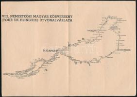 1949 Tour de Hongrie - Magyarország körüli ötnapos nemzetközi kerékpár távverseny, prospektus, térké...