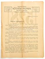 cca 1905 Bp. VI., Az Országos Központi Községi Nyomda Részvénytársaság ismertető prospektusa, szakadással, sérült, javított