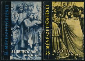 Művészettörténet sorozat 5 kötete (25,28, 32,37-38, 39):  Csemegi József: A gótika művészete III. Itália gótikus művészete és kapcsoltai.;  Eszláry Éva. A quatrocento szobrászata.;  Ybl Ervin: A francia és angol renaissance művészet.; Czobor Ágnes: Barokk művészet Itáliában.;  Ybl Ervin: Francia és angol művészet a barokk századokban.  Bp.,1958-1961,Gondolat - Képzőművészeti Alap. Kiadói papírkötés, kopott borítókkal.