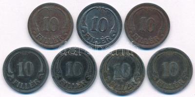 1940. 10f Fe (3x) + 1942. 10f Fe (4x) T:AU-VF oxidáció