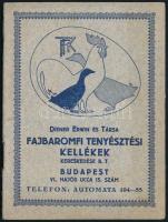 1929 Bp., Diener Erwin és Társa Fajbaromfi Tenyésztési Kellékek Kereskedése Bt. illusztrált katalógus, 32p