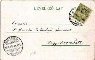 1904 Budapest, Erzsébet híd. Erdélyi cs. és kir. udvari fényképész felvétele után. litho (EK)