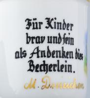 2 db Bohemia cseh vintage gyermek bögre német felirattal. Matricás, jelzett, kopásokkal 8 cm