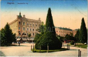 1915 Zagreb, Zágráb; Akademicki trg, Svratiste / square, Palace Hotel (fl)