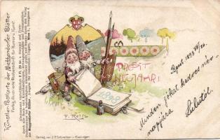 1898 Painter dwarfs litho s: F.Ritz (EB)