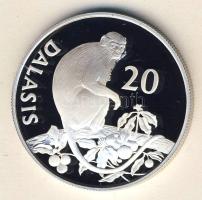 Gambia 1987. 20D Ag "WWF-Sivatagi kolobusz majom" T:PP Csak 25.000db! Tanúsítvánnyal!