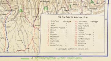 cca 1930 Erdély térképe, tervezete és rajzolta: Kogutowicz Manó, 1:900 000, Magyar Földrajzi Intézet...
