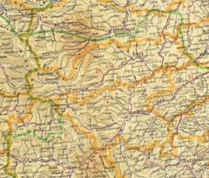 cca 1930 Erdély térképe, tervezete és rajzolta: Kogutowicz Manó, 1:900 000, Magyar Földrajzi Intézet...