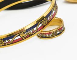 Michaela Frey 3 darabos kollekció: nyakék, gyűrű, karperec, díszdobozban. Hajós témájú díszítéssel