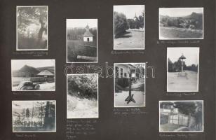 cca 1930-1940 Régi fotóalbum, 176 db feliratozott, beragasztott fotóval, sok erdélyi képpel (Nagyvár...