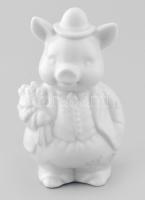 Fehér porcelán malac. Jelzés nélkül, hibátlan 12 cm