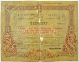 Budapest ~1923. Értékpapírbank Rotter I. tervezet kötvényről és sorsjegyekről 525.000K vételárban T:VG Hungary / Budapest ~1923. Értékpapírbank Rotter I. draft about 525.000 Korona worth of bond and lottery tickets C:VG