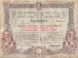 Budapest ~1923. "Értékpapírbank Rotter I." tervezet kötvényről és sorsjegyekről 525.000K v...