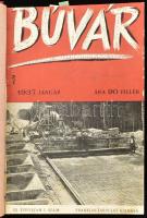 1937 - 1960 Búvár folyóirat különféle számai egybekötve: 1937, jan, feb., március, 1939. okt., dec., 1941. ápril., június, aug., dec.,1960 V. évf. 4. sz. Átkötött félvászon-kötésben, kopott borítóval.