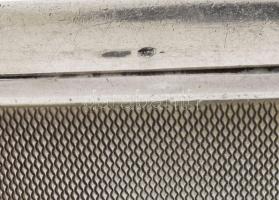 Ezüst púderes doboz, nettó kb 80-100g jelzett 8x8 cm