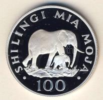 Tanzánia 1986. 100Sh Ag "WWF-Afrikai elefánt" T:PP Csak 25.000db! Tanúsítvánnyal!