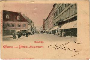 1899 (Vorläufer) Graz, Annastrasse, Friseur / street, shops, hairdresser (Rb)