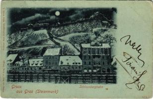 1898 (Vorläufer) Graz, Schlossbergbahn am Nacht / night (EK)