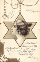 Lady star of David litho Emb. Carl Józsa (EB)
