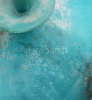 Murano Cenedese Blue Ocean oválváza. Terv.: Cenedese Vetri, cca 1960, fújt és kézzel formázott, az ó...