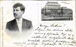 1898 (Vorläufer) Praha, Prague, Prága; Národní divadlo, Bohumil Pták clen opery / theatre, opera member (cut)