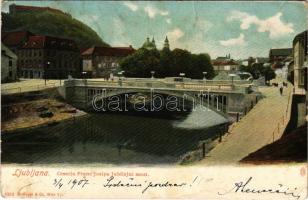 1907 Ljubljana, Laibach; Cesarja Franc Josipa Jubilejni most / bridge (EB)