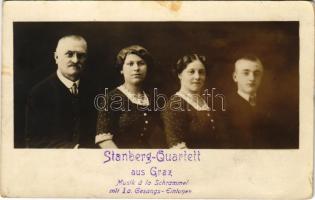 1914 Stanberg-Quartett aus Graz, Musik a la Schrammel mit Ia. Gesängs-Einlagen / Osztrák négyes zenekar / Austrioan music band. Merkur photo (fl)