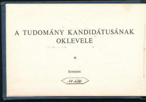 1987 Kandidátusi oklevél, többek között Mádl Ferenc aláírásával