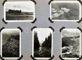 cca 1960-1970 Régi fotóalbum benne családi és uti- és kirándulásfotókkal, kb. 170-180 fotó, benne Ba...