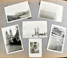 cca 1960-1970 Régi fotóalbum benne családi és uti- és kirándulásfotókkal, kb. 170-180 fotó, benne Ba...