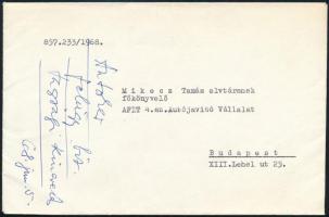 1938 Bp., Csanádi György közlekedés- és postaügyi miniszter által aláírt fejléces levél