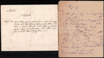 1853-1989 5 db körmendi számla, nyugta