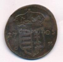 1705PH-CM XX Poltura Cu "II. Rákóczi Ferenc" (14,13g) T:VF,F ph, hajlott lemez, patina 
H...