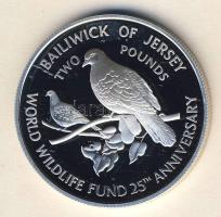 Jersey 1987. 2Ł Ag "WWF-Rózsaszín galamb" T:PP Csak 25.000db! Tanúsítvánnyal!