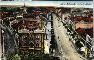 1934 Nagybecskerek, Zrenjanin, Veliki Beckerek; Izgled / látkép, Stevan Bukovac üzlete. Aleksa Almasi kiadása / general view, shops