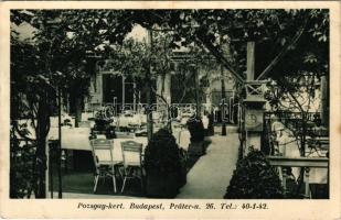 1935 Budapest VIII. Pozsgay kert, vendéglő, étterem kertje. Práter u. 26. (fl)