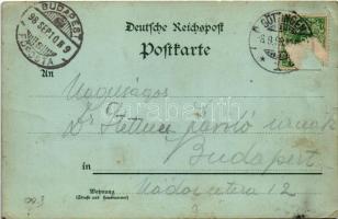 1898 (Vorläufer) Göttingen, Totalansicht, Weender-Strasse / general view, street view, coat of arms....