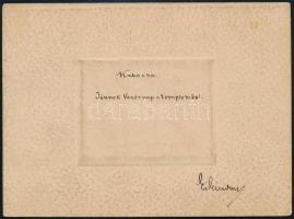 cca 1910 Kalocsa, "Jönnek vasárnap a templomból" kartonra kasírozott, feliratozott fotó, 4...