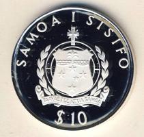 Szamoa 1986. 10T Ag "WWF-Szamoai legyezőfarok madár" T:PP Csak 25.000db! Tanúsítvánnyal!