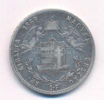 1869KB 1Ft Ag "Ferenc József / Angyalos címer" Körmöcbánya T:VF ph. Hungary 1869KB 1 Forin...