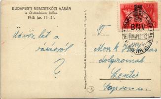 1948 Budapest XIV. Nemzetközi Vásár a Centenárium évében, Textil Ipar és Goldberger pavilonok, autób...