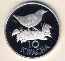 Zambia 1986. 10K Ag "WWF-Fehérszárnyú bolyhosfarkúmadár" T:PP Csak 25.000db! Tanúsítvánnyal!