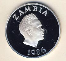 Zambia 1986. 10K Ag "WWF-Fehérszárnyú bolyhosfarkúmadár" T:PP Csak 25.000db! Tanúsítvánnya...