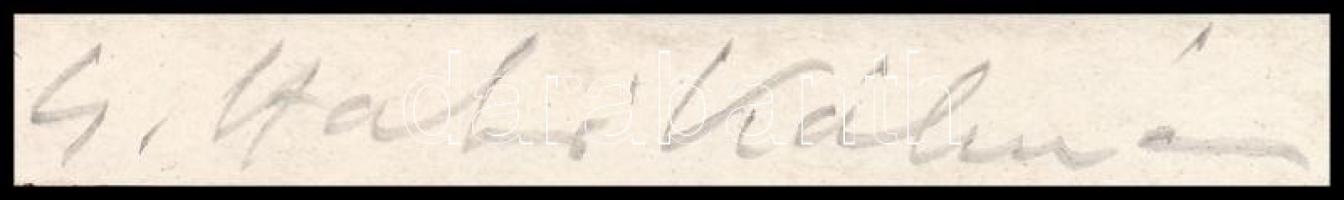 Gáborjáni Szabó Kálmán (1897-1955): Kufárok kiüzése. Linó, papír, jelzett 23x15 cm