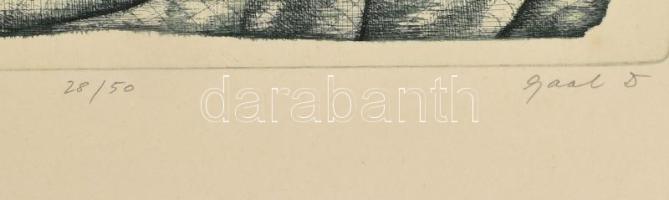 Gaál Domonkos (1940-2009): Mezei csokor. Rézkarc, papír, jelzett, számozott (28/50). 39×29 cm