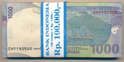 Indonézia 2013. 1000R (100x) sorszámkövetők, eredeti banki kötegelővel T:UNC,AU hullámos papír Indon...