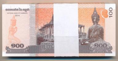 Kambodzsa 2014. 100R (100x) sorszámkövetők T:UNC,AU Cambodia 2014. 100 Riels (100x) consecutive seri...