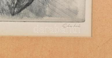 Gy. Molnár István (1933-2010): Virágtanulmány. Rézkarc, papír, jelzett, paszpartuban, 50×19 cm