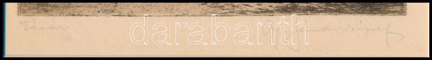 Gy. Sándor József (1887-1936): Vásár. Rézkarc, papír, jelzett, paszpartuban, 14,5x18 cm